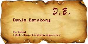Danis Barakony névjegykártya